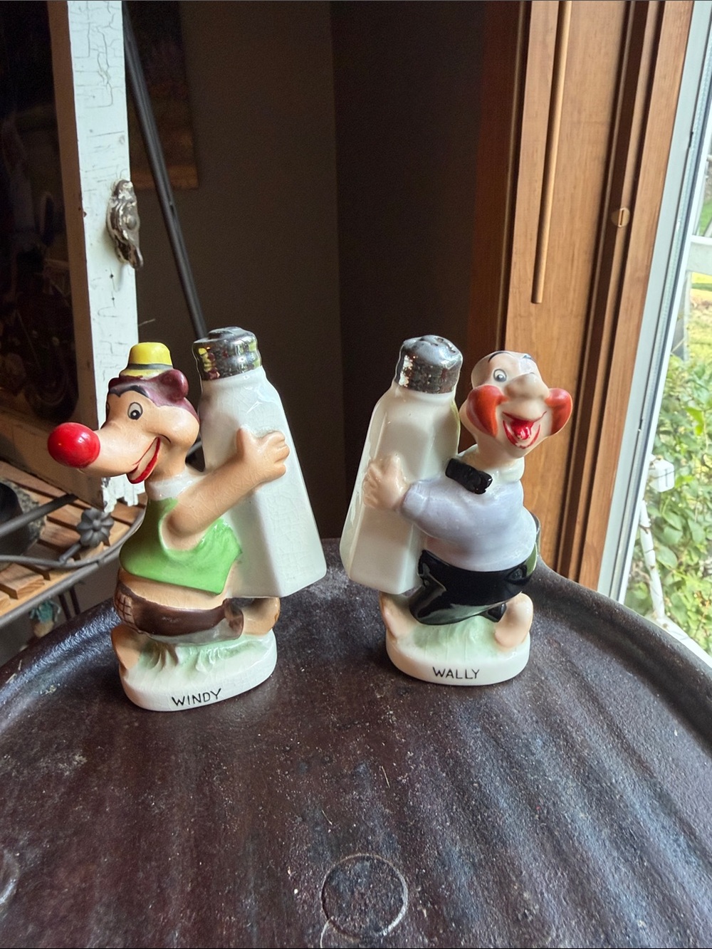 Vintage Walter Lantz Wally & Windy Salt & Pepper Shakers, 1958, RARE!
